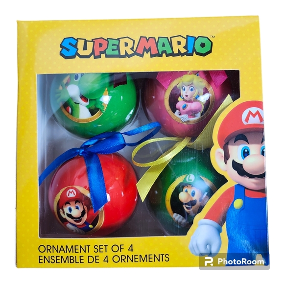 Set of 4 Super Mario Christmas Ornaments - Official Nintendo - New - Picture 3 of 10